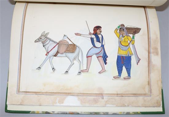 A mid 19th century album of sixty one Indian gouaches,